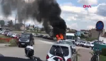 Bursa'da LPG'li araç seyir halindeyken yandı!