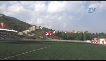 Yangında yaralanan karı-koca için helikopter gönderildi