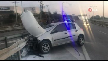 Bursa'da alkollü sürücü bariyere ok gibi saplandı