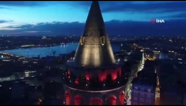 Işıklandırılan tarihi yapılar havadan görüntülendi