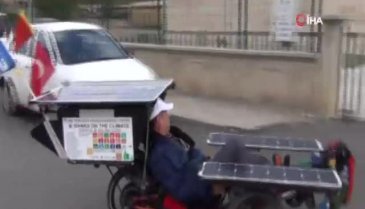 İklim değişikliğine dikkat çekmek için Fransa'dan yola çıktı