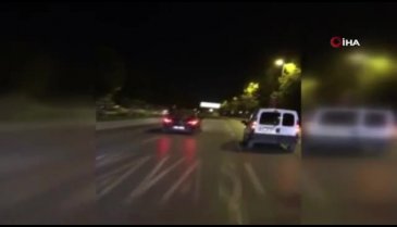 'Drift' yapıp havaya ateş açtılar