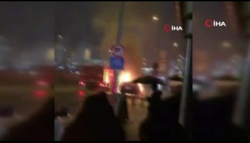 Bursa'da seyir halindeki otomobil alev alev yandı