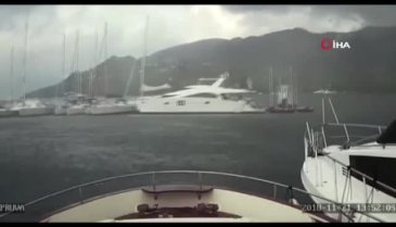 Marmaris'te yaşanan hortum dehşeti kamerada