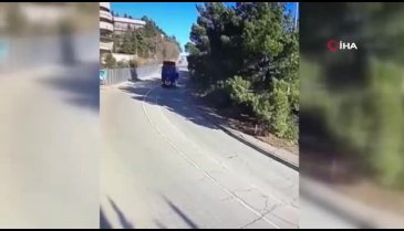 Freni patlayan kamyon uçuruma yuvarlandı