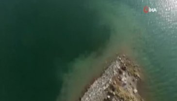 Barajda sular çekildi, kemik parçaları ortaya çıktı