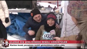 Uludağ'dan renkli görüntüler. Düşe kalka birinci olmaya çalıştılar
