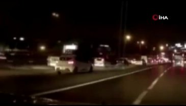 E-5 karayolunda feci 'makas' kazası kamerada