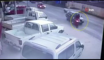 Bursa'daki motosiklet kazası güvenlik kamerasında