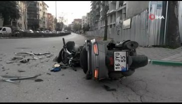 Bursa'da motosiklet sürücüsü ölümden döndü