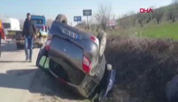Bursa'da otomobil su kanalına düştü: 1'i çocuk, 3 yaralı