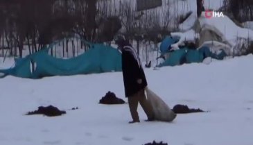 Köylülerin zorlu kış mesaisi