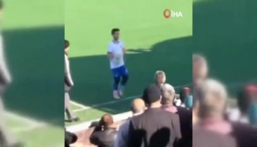 Sahibine ulaşmak isteyen kedi sahaya girdi