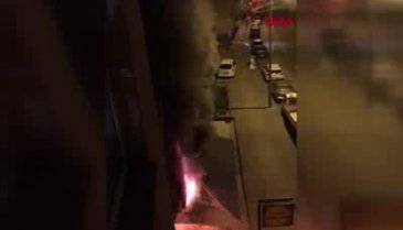 Panik anları: Korkunç bir duman çıktı!