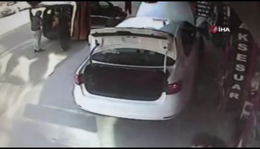 Akü hırsızı kamerada