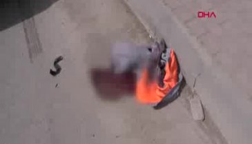 Bisikletlinin ağır yaralandığı kaza kamerada