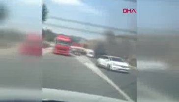 TIR alev aldı, tünel trafiğe kapandı