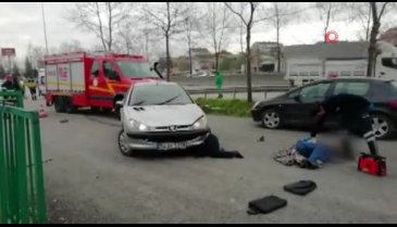 Feci kaza! Metrelerce sürüklendi