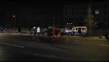 Hurdaya dönen araçtan burnu bile kanamadan kurtuldu
