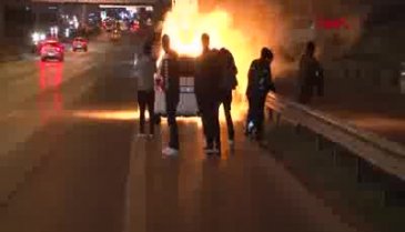 D-100 Karayolu'nda korku dolu anlar... Alev alev yandı