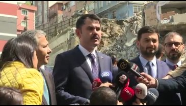 Bakan Kurum'dan çöken binaya ilişkin açıklama