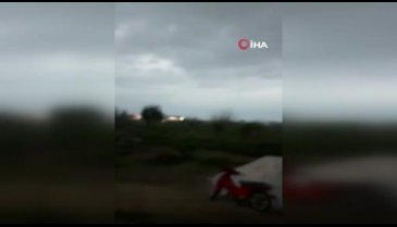 Yıldırım düşme anı böyle görüntülendi
