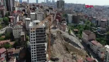 Kağıthane'de yıkımı yapılan binalarda son durum havadan fotoğraflandı