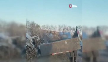 Demir yüklü kamyonu 5 saniyede boşalttı