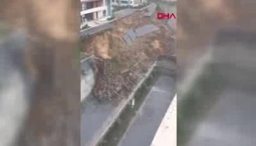 Sitenin istinat duvarı çöktü -2