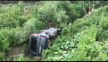Bursa'da kontrolden çıkıp dereye uçtu