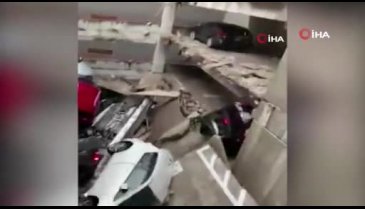 Dallas'ta vinç binanın üzerine devrildi