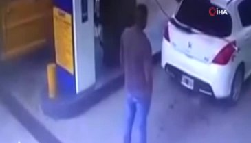 Akaryakıt istasyonunda garip patlama