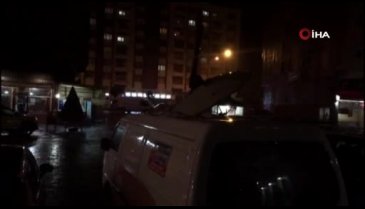 Çanak anten aracın üzerine düştü