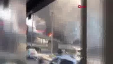 Plaza inşaatında yangın