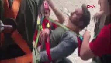 Uçuruma yuvarlanan öğrenci böyle kurtarıldı