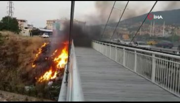 Bursa'da köprü alevlere teslim oldu