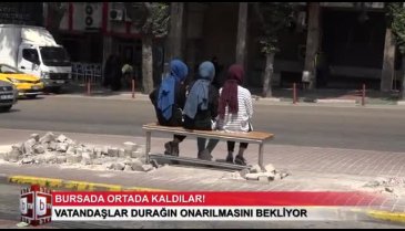Bursa'da ortada kaldılar! Vatandaşlar durağın onarılmasını istiyor (ÖZEL HABER)