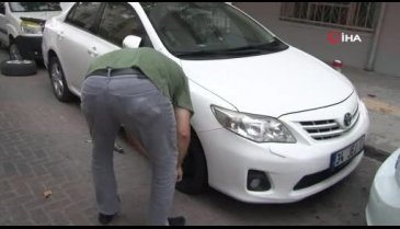 Park halindeki 10 aracın lastiği kesildi