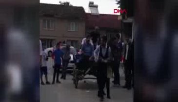 Bursa'da damada at arabası çektirdiler