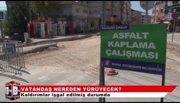 Bursa'da bir caddedeki kaldırımlar daha esnafa teslim oldu! (ÖZEL HABER)