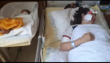 Doğum yaptıktan sonra eşi tarafından bıçaklanmıştı... Bebeğini kucağına aldı