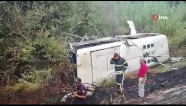 Servis otobüsü devrildi: Çok sayıda yaralı var