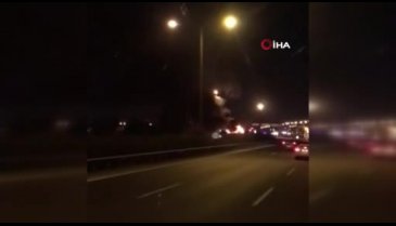 Yolcu otobüsü alev alev yandı
