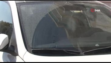 Serseri kurşun hareket halindeki otomobilin ön camına isabet etti
