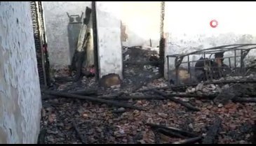 Bursa'da çıkan yangında ev küle döndü