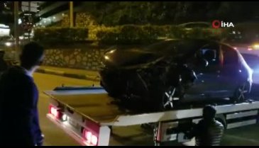 Bursa'da dereye uçmaktan son anda kurtuldu