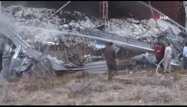 Çırçır fabrikasında korkutan yangın: Tonlarca pamuk kül oldu
