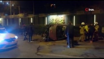 259 promil alkollü sürücü takla attı