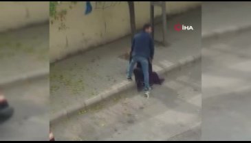Sokak ortasında kadına şiddet!
