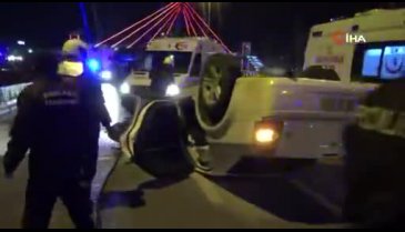 Başkent'te takla atan otomobilin sürücüsünün kolu koptu